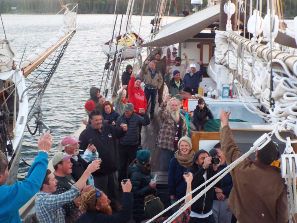 A toast to the season of the Maine Windjammer Association during the Gam. 