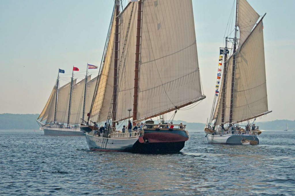 Boats racing in Great Schooner Race