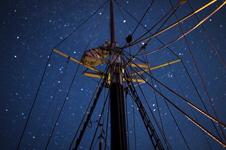 Star gazing from the deck of a windjammer in Maine