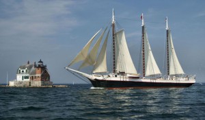 Victory Chimes sailing past Rockland Breakwater