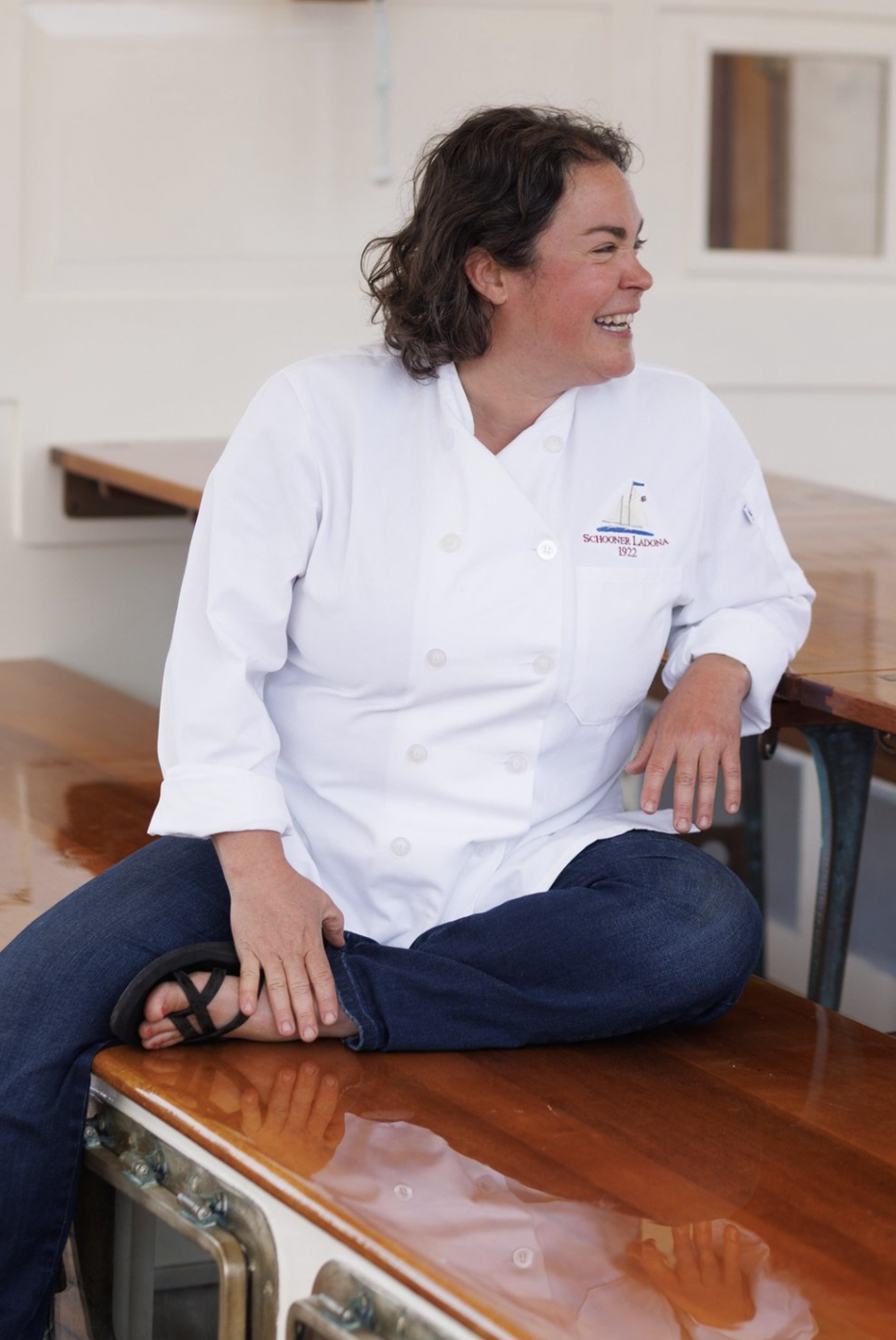 Chef Anna Miller aboard Schooner Ladona